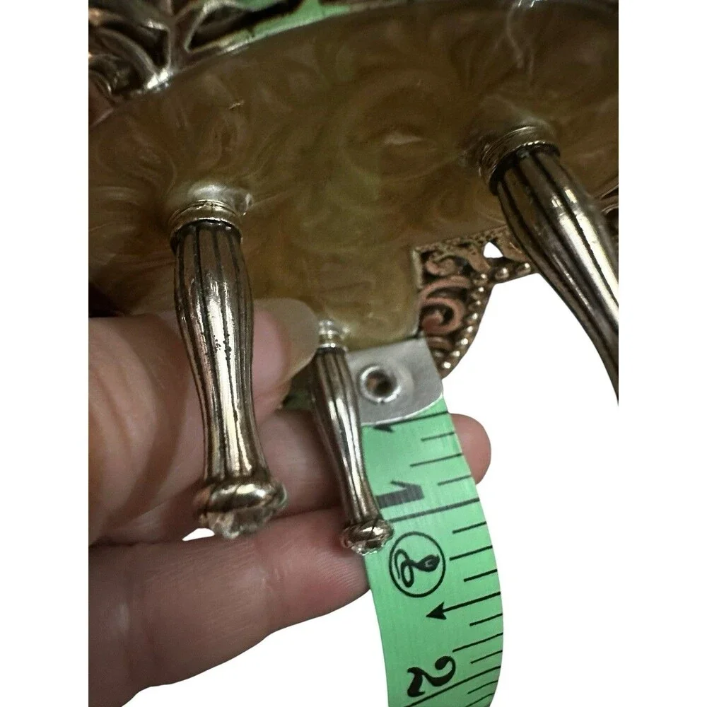 Brighton Lacie Daisy Heart Silver , Crystal & Enamel 3 Place Ring Holder
